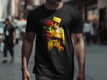 Load image into Gallery viewer, Robot Holding Rose and Cat Graphic T-shirt
