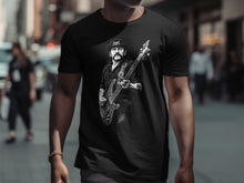 Load image into Gallery viewer, Iconic Rock Musician Graphic Print Black T-Shirt
