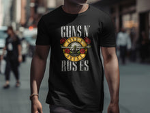 Load image into Gallery viewer, Guns N' Roses Emblem Design Black T-Shirt

