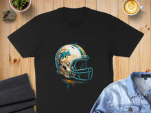 Load image into Gallery viewer, Miami Football Helmet Graphic Black T-Shirt
