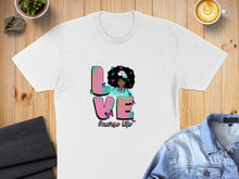 Load image into Gallery viewer, "LOVE" with butterflies and a Black woman illustration, #nurse life text.
