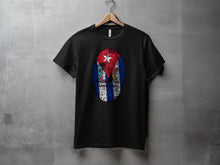 Load image into Gallery viewer, Cuban Flag Fingerprint Design on Black T-Shirt Product
