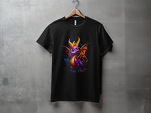 Load image into Gallery viewer, Vibrant Purple and Orange Dragon Graphic T-Shirt
