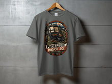 Load image into Gallery viewer, Grey t-shirt with "Pack Light Work DX Radio Expedition Kit" graphic.
