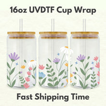 Load image into Gallery viewer, Spring Flowers Floral 16oz UVDTF Cup Wrap *Physical Transfer* UV DTF Transfers, Cup Wrap Transfers, Ready to Ship uvdtf 0008
