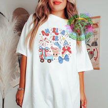 Load image into Gallery viewer, Coquette 4th of July DTF Transfer Ready to Press DTF Transfer America Girl Retro 4th of July Tshirt Transfer D0036
