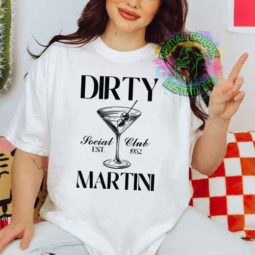Ready to Press Dirty Martini Aesthetic DTF Transfer Cocktails Vintage DTF Apparel Transfers Direct to Film Transfers Aesthetic Martini D0039