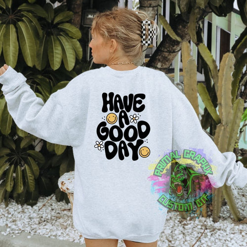 Ready to Press Have a Good Day Retro Smiley DTF Transfer Retro Aesthetic Trendy DTF Transfer Apparel Transfer Tshirt Transfer D0049