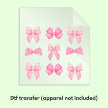 Load image into Gallery viewer, Pink Bows Coquette Trend Ready to Press DTF Transfer, Bows DTF Transfers, Ready to Press Transfers D0002
