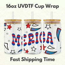 Load image into Gallery viewer, 4th of July 16oz UVDTF Cup Wrap, Patriotic UV DTF Transfers, Cup Wrap Transfers, Ready to Ship uvdtf 0013
