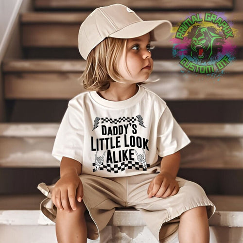 Daddy's Little Look Alike Skeleton Checkered DTF Transfer | Kids DTF Transfer | Mini DTF Transfer | Ready to Press Transfer D0024