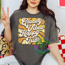 Load image into Gallery viewer, Ready to Press Groovy Vibes Happy Trive Retro Groovy DTF Transfer Retro Aesthetic Trendy DTF Transfer Apparel Transfer D0086
