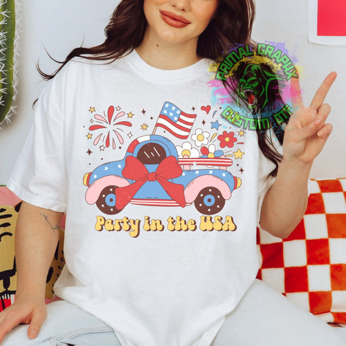 Coquette 4th of July DTF Transfer Ready to Press DTF Transfer America Retro 4th of July Tshirt Transfer D0035