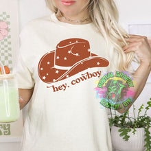 Load image into Gallery viewer, Ready to Press Howdy Cowboy Cowgirl Hat DTF Transfer Country Cowgirl DTF Transfer Apparel Transfer Tshirt Transfer D0066
