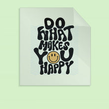 Load and play video in Gallery viewer, Ready to Press Do What Makes You Happy Retro Smiley DTF Transfer Retro Aesthetic Trendy DTF Transfer Apparel Transfer Tshirt Transfer D0044
