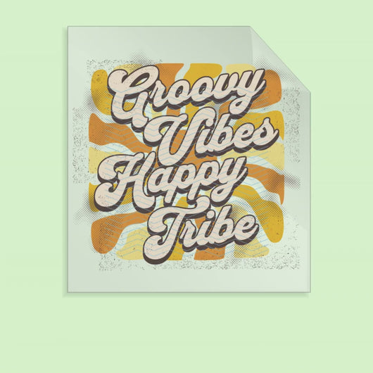 Ready to Press Groovy Vibes Happy Trive Retro Groovy DTF Transfer Retro Aesthetic Trendy DTF Transfer Apparel Transfer D0086