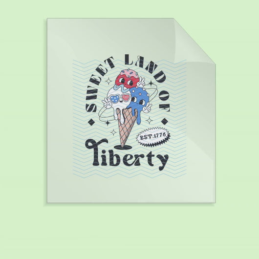 Sweet Land of Liberty 4th of July Retro DTF Transfer Ready to Press DTF Transfer Patriotic Summer dtf apparel transfer D0032