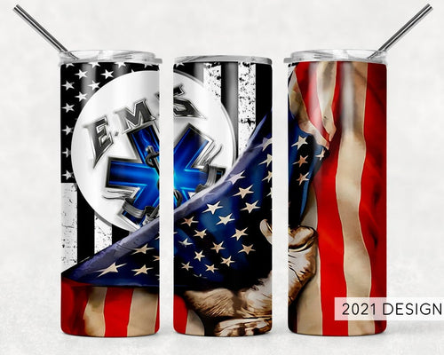 ems flag tumbler